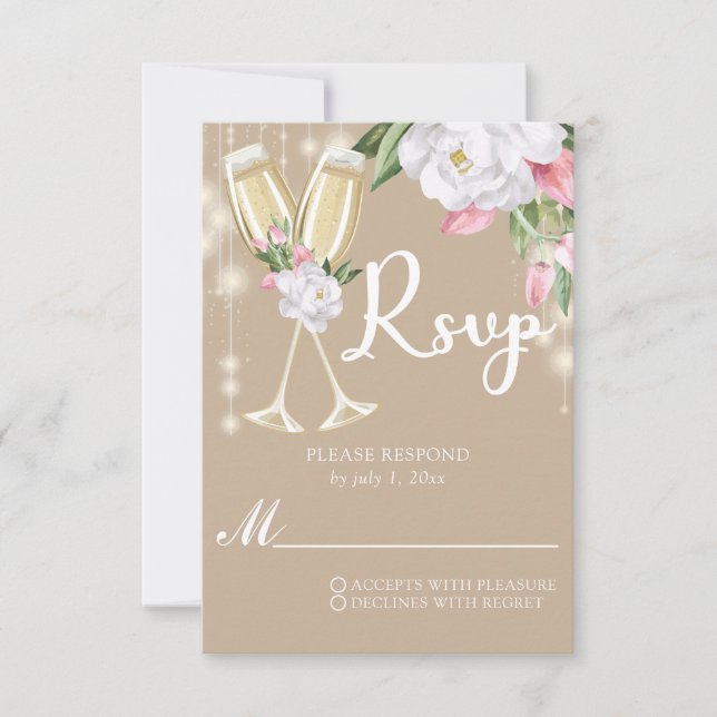 Grönt Champagne Blommigt 30års födelsedag OSA Kort (Framsida)