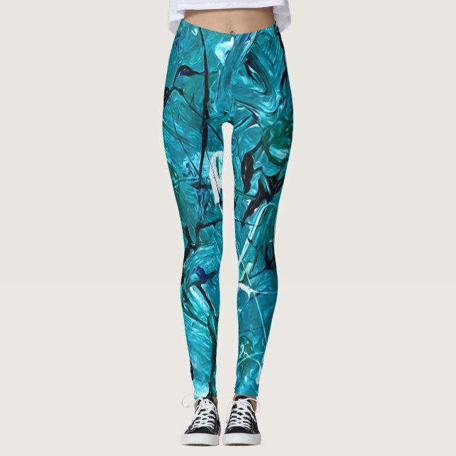 Grönt Chaos Leggings (Framsida)