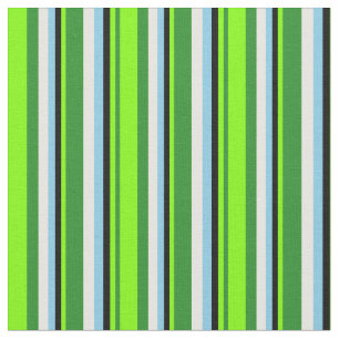 Grönt, Chartreuse, Black, Himlar Blue & White Tyg
