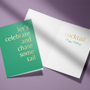 Grönt Chasing Cocktail Firande födelsedagskort Kort