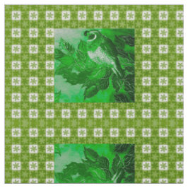 Grönt Check Quail Fabric Tyg