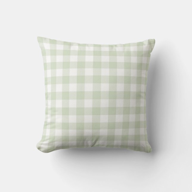 Grönt Checker Land Vintage Designer Pillow Kudde (Framsida)