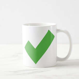 GRÖNT CHECKMARK KONTROLLERA KORREKT SYMBOL KAFFEMUGG