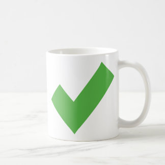 GRÖNT CHECKMARK KONTROLLERA KORREKT SYMBOL KAFFEMUGG