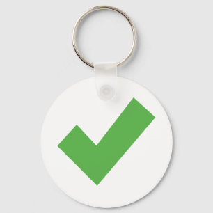 GRÖNT CHECKMARK KONTROLLERA KORREKT SYMBOL KEYCHA NYCKELRING