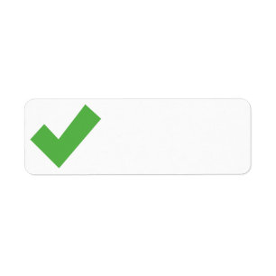 GRÖNT CHECKMARK KONTROLLERA KORREKT SYMBOL RETURADRESS ETIKETT