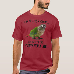 Grönt Cheek Conure Apparat Jag kan se Lugn Bird T Shirt