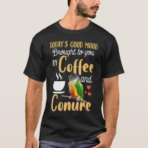 Grönt Cheek Conure Bra Coffee and Conure Parrot T Shirt