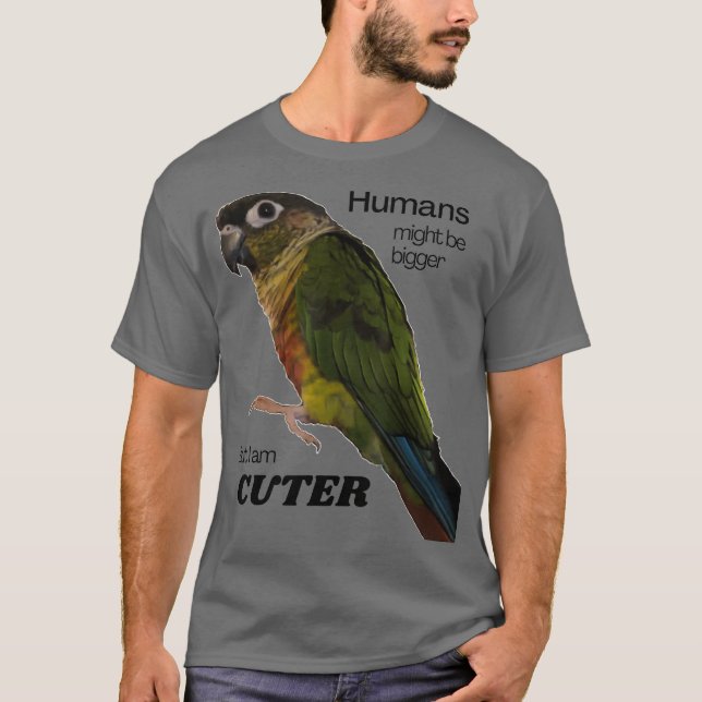 Grönt Cheek Conure Design Conure Parakeet T Shirt (Framsida)