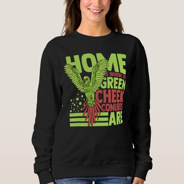 Grönt Cheek Conure Funny Animals Cute Birds T Shirt (Framsida)