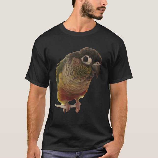 Grönt Cheek Conure Parrot Bird design T Shirt (Framsida)