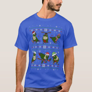 Grönt Cheeked Conure Ugly jul T Shirt