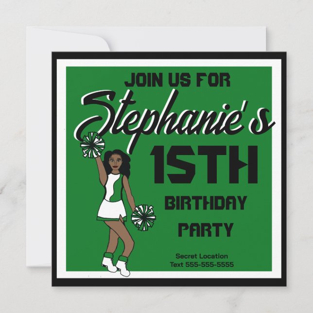 Grönt Cheer #1-inbjudan Inbjudningar (Framsida)