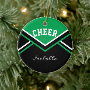 Grönt Cheer 2S för en CheerLeader 📣 💖 Julgransprydnad Keramik