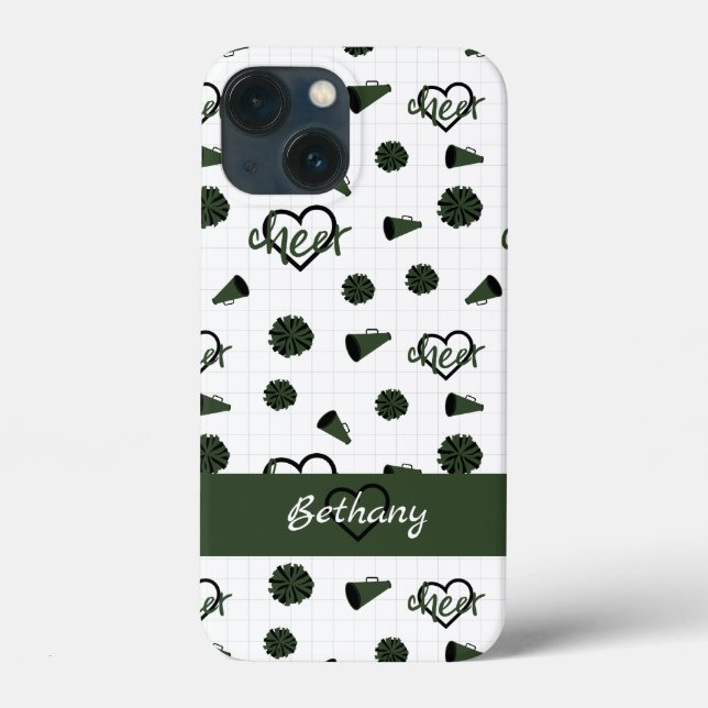 Grönt Cheer Hearts, Pom Poms, Megafone (Baksida)