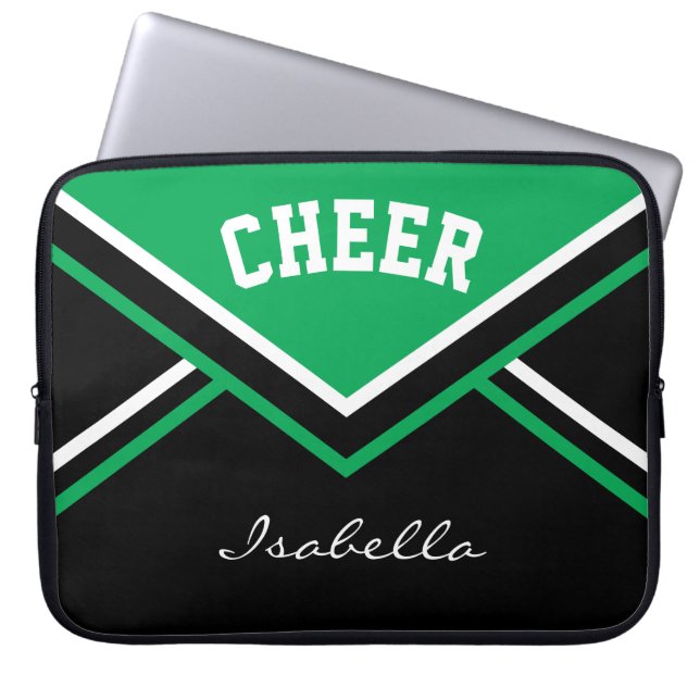 Grönt Cheerledare Cheer Laptop Fodral (Framsidan)
