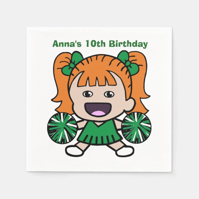 Grönt Cheermanager Pappra Napkins Pappersservett (Framsidan)