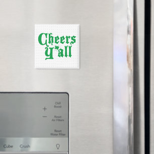 Grönt Cheers Y'all Magnet