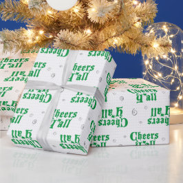 Grönt Cheers Y'all Wrapping Papper Presentpapper