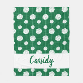 Grönt Cheerwriter Pom Pom Mönster Fleecefilt