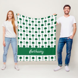 Grönt Cheerwriter Pom Poms & Hearts Mönster Fleecefilt