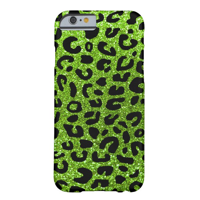 Grönt cheetahtryck för neon Case-Mate iPhone skal (Baksidan)
