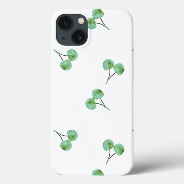 Grönt Cherry Mönster Fodral-Mate iphone case (Baksida)