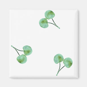 Grönt Cherry Mönster Magnet