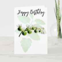 GRÖNT CHERRY TOMATO PHOTO BIRTHDAY-KORT