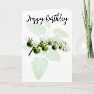 GRÖNT CHERRY TOMATO PHOTO BIRTHDAY-KORT KORT