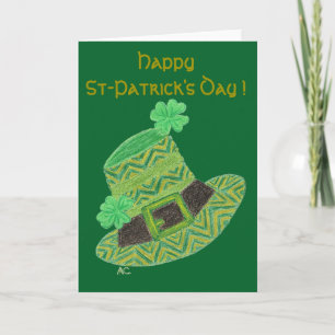 Grönt Chevron leprechaun's hat children St-Patty c Kort