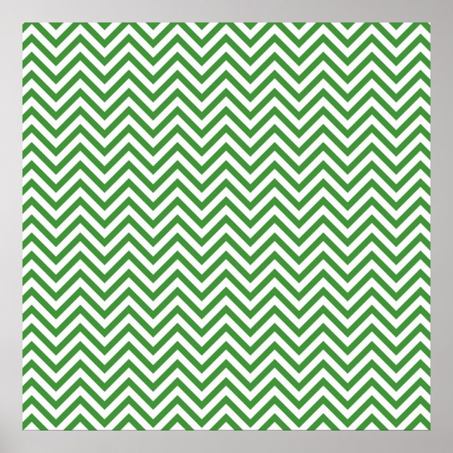 Grönt Chevron-mönster Poster (Framsidan)