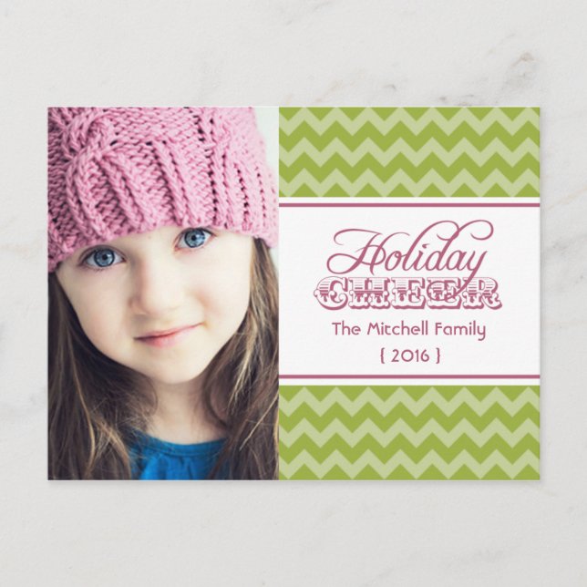 Grönt Chevron Photo Helgdag Helg Vykort (Framsida)