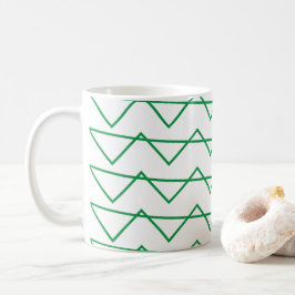 Grönt Chevron Rand Mönster Kaffemugg