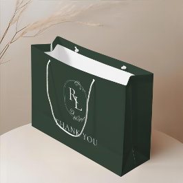 Grönt | Chic Blommigt Monogram Bröllop Tack