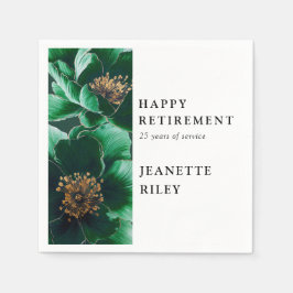Grönt Chic Elegant Modernt Blommigt Lycklig Pensio Pappersservett