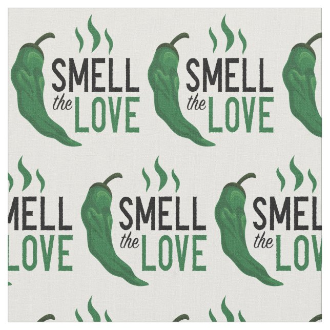 Grönt Chile Smell Kärlek Fabric Tyg (Närbild)