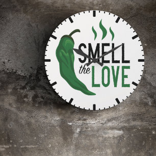 Grönt Chile Smell Kärlek Stor Klocka