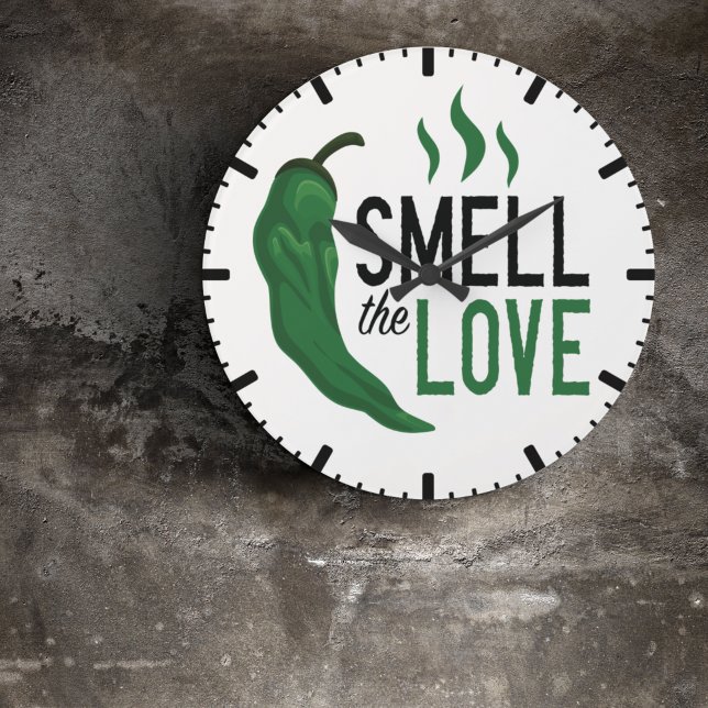 Grönt Chile Smell Kärlek Stor Klocka (Skapare uppladdad)