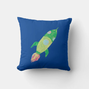 Grönt Chilensk Space Rocket Star Kudde