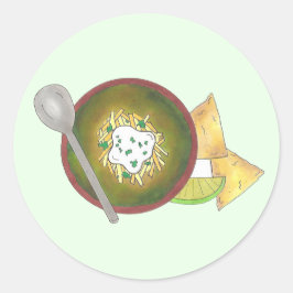 Grönt Chili Chile Verde Colorado Tex Mex Runt Klistermärke
