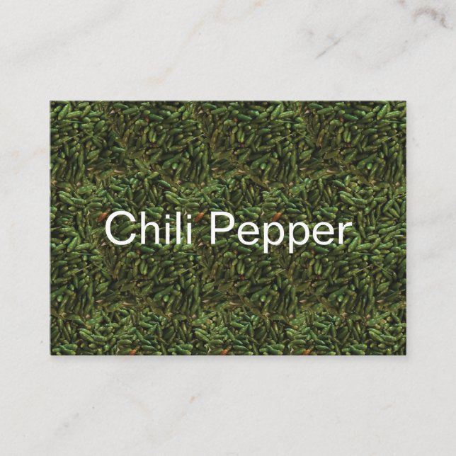 Grönt Chili Pepper Mönster Visitkort (Framsida)