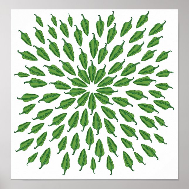 Grönt Chili Peppers Poster (Framsidan)