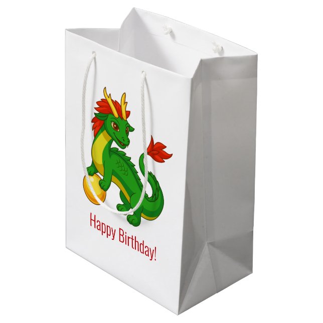 Grönt China Dragon Birthday (Baksidan Vinklad)