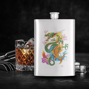 Grönt Chinese Dragon Koi Fickplunta