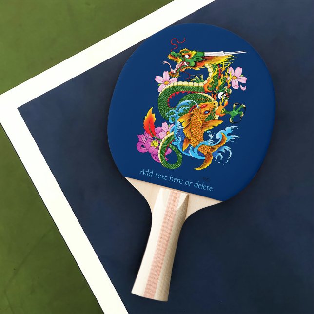 Grönt Chinese Dragon Koi Pingisracket (Skapare uppladdad)