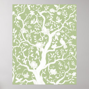 Grönt Chinoiserie 24 x 30-tums Poster
