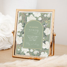 Grönt Chinoiserie in Loving Memory Bröllop Sign Poster