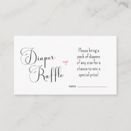 Grönt Chinoiserie Rosa Bow Diaper Raffle Card Tilläggskort