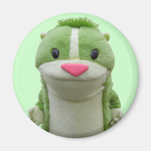 Grönt Chipmunk Magnet (Framsidan)